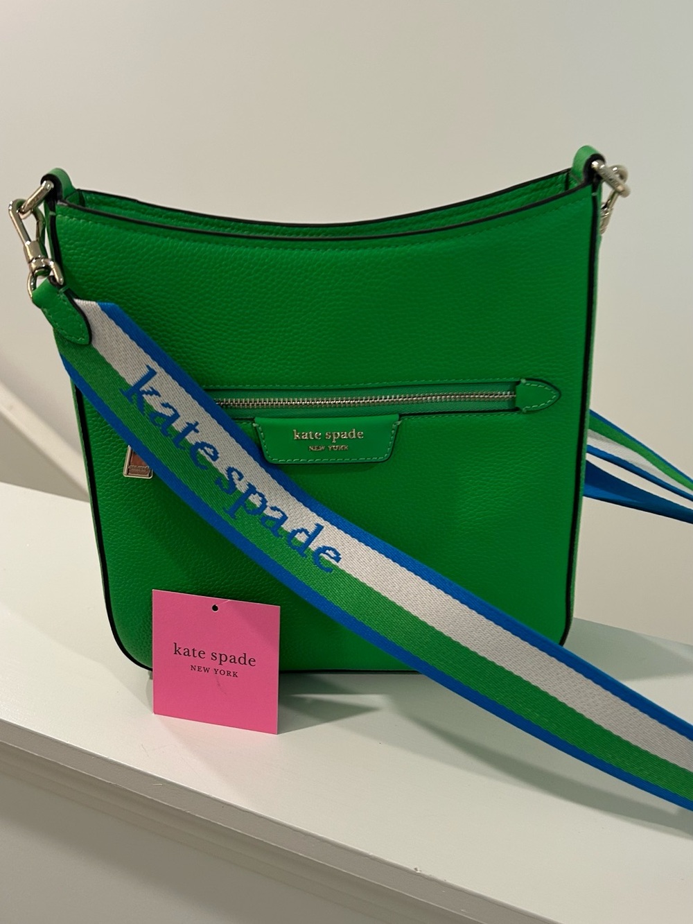 Kate Spade Green Crossbody Bag with Multicolor Strap - Picture 15 of 15